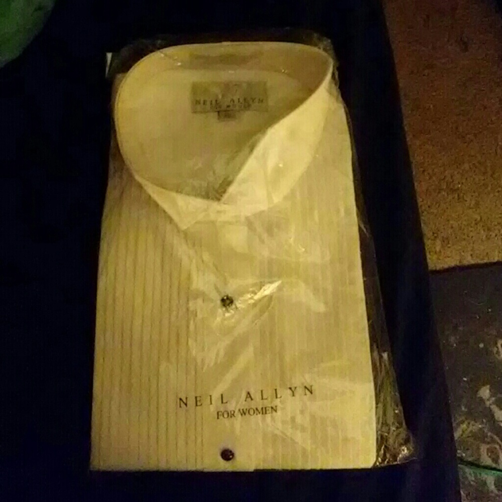 A woman's tuxedo shirt